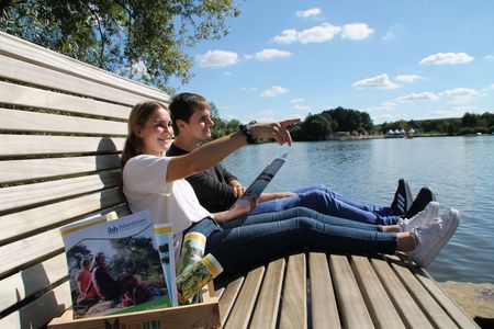 Recreatie aan het Aasee meer bij Ibbenbüren