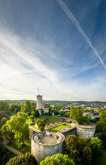 Luchtfoto van kasteel Sparrenburg