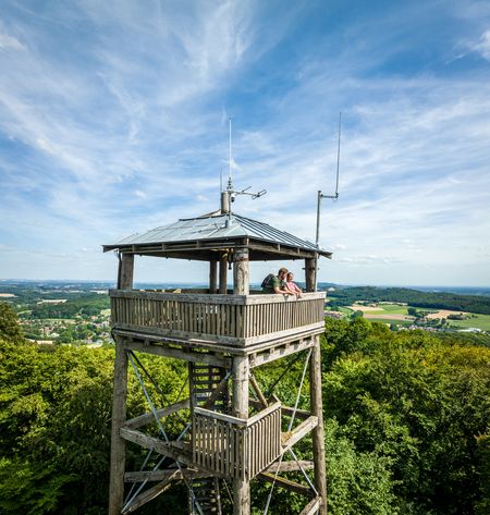 Uitzicht vanaf de Luisenturm toren bij Borgholzhausen