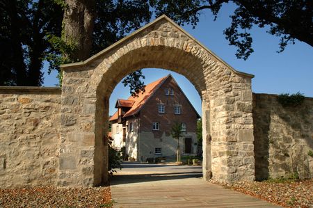 Stenen poort van klooster Gravenhorst in Hörstel