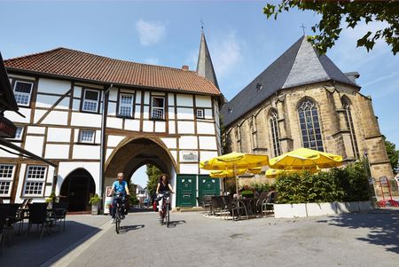 Vakwerkstadspoort in het centrum van Lengerich