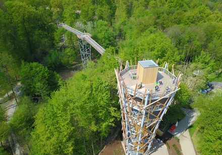 Luchtfoto van de boomkroonwandeling in Bad Iburg